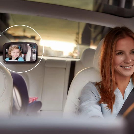 miroir voiture bebe maman conduit