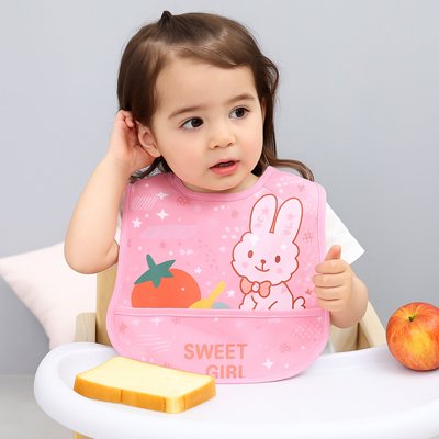 bavoir bebe rose