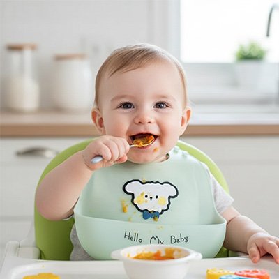 Bavoir silicone bebe chien