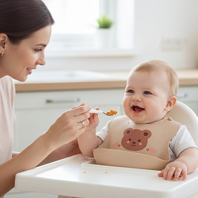 Bavoir silicone bebe maman
