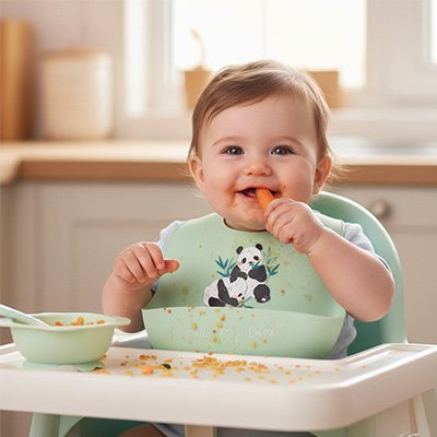 Bavoir silicone bebe panda