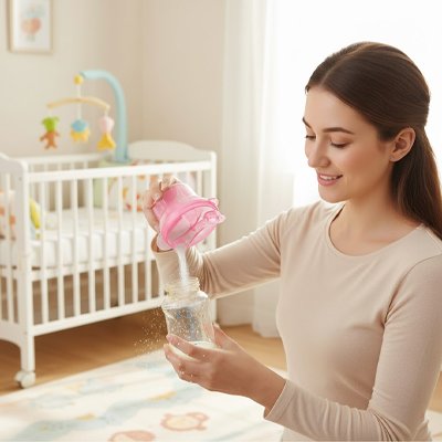 Boite doseuse lait bebe rose