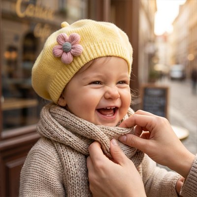 bonnet bebe jaune