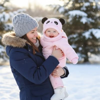 cagoule bebe maman neige