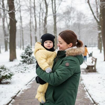 cagoule noir  bebe maman neige