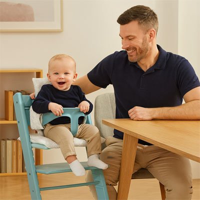 chaise haute coussin ondulation grise bebe papa
