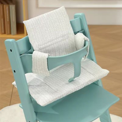 chaise haute coussin ondulation grise