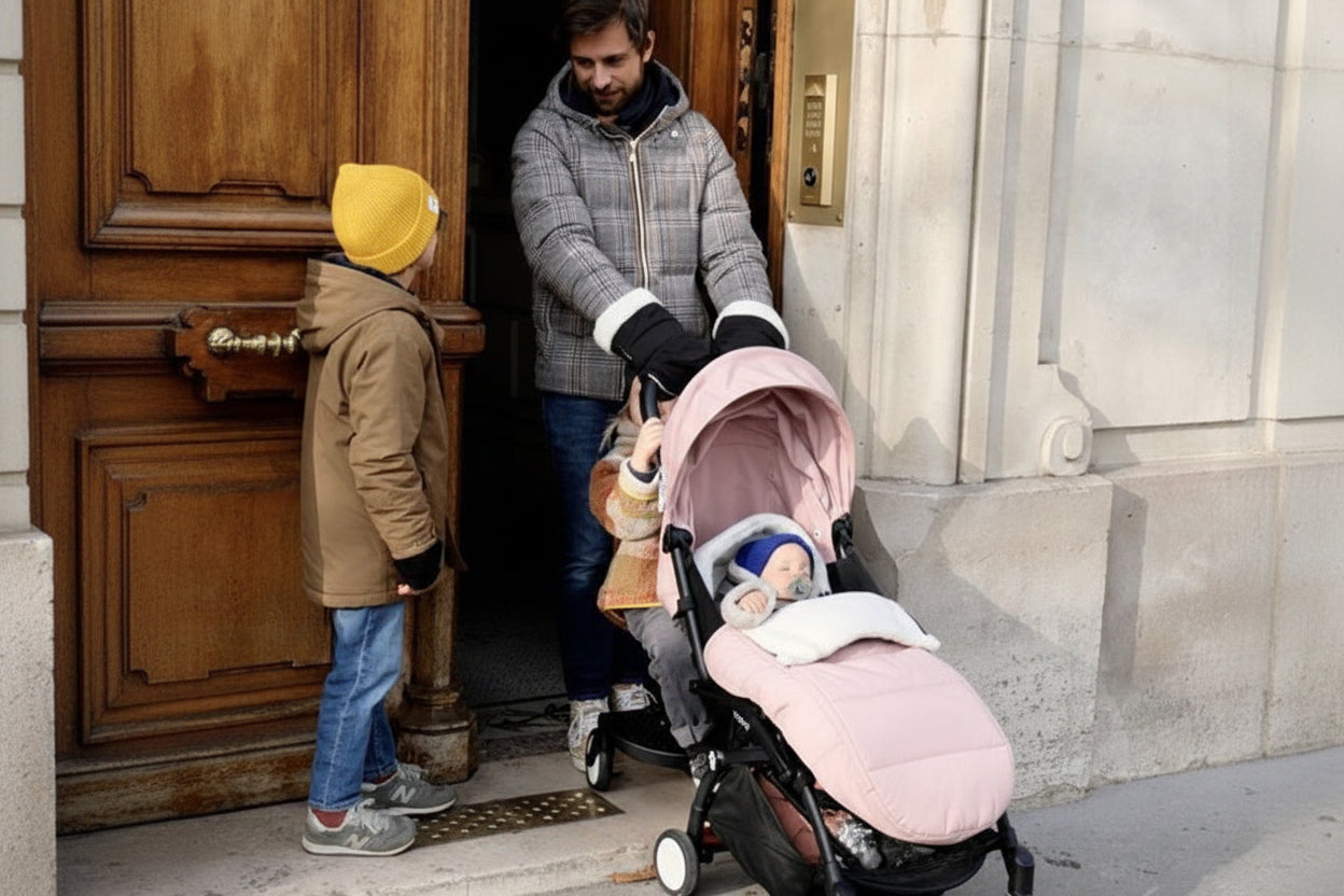 chanceliere poussette papa bebe enfant