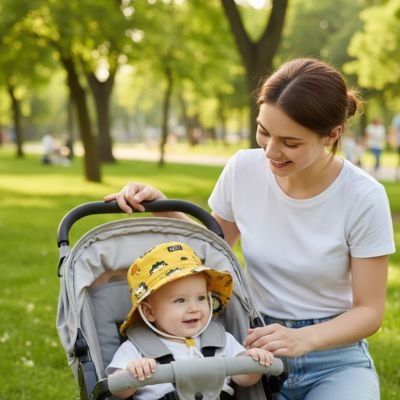 chapeau bebe maman poussette