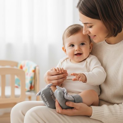 Chaussette bebe gris