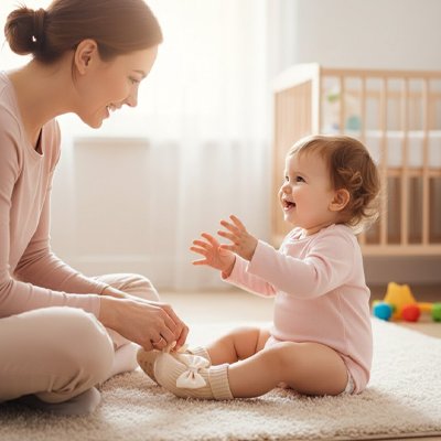 Chaussette bebe maman maison