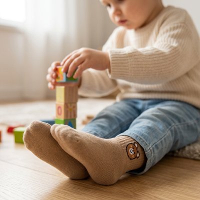chaussettes bebe gris maman