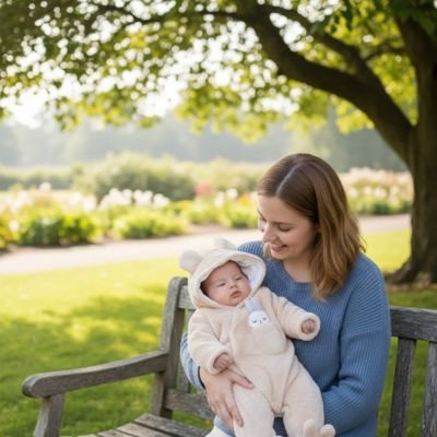 combinaison beige bebe maman