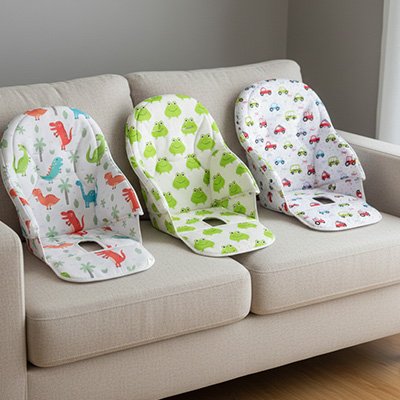 Coussin chaise haute trois style