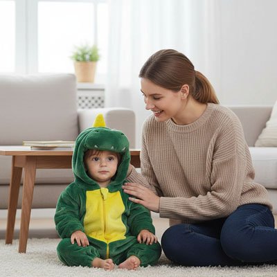 dguisement bebe dinosaure vert