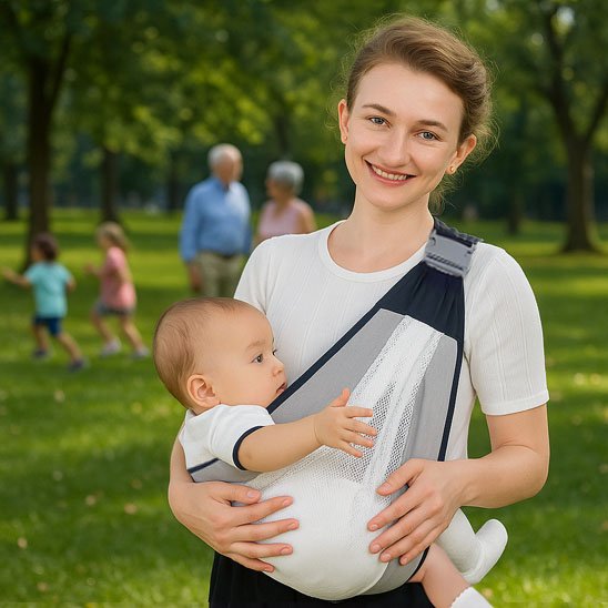 echarpede portage bebe gris maman parc