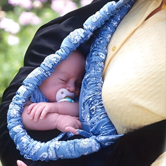 echarpe de portage bebe maman bleue
