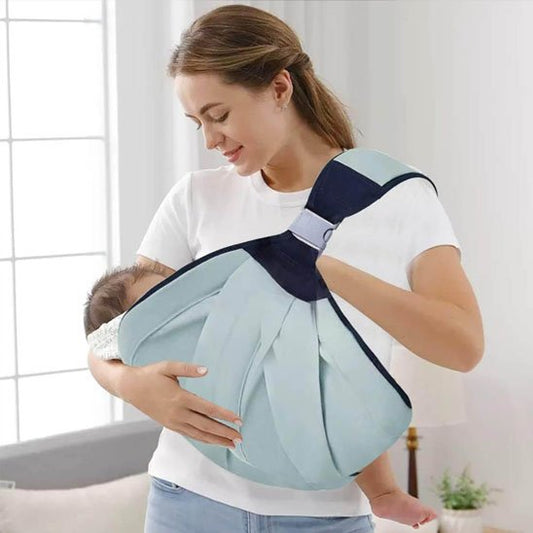 Echarpe de portage bebe maman maison