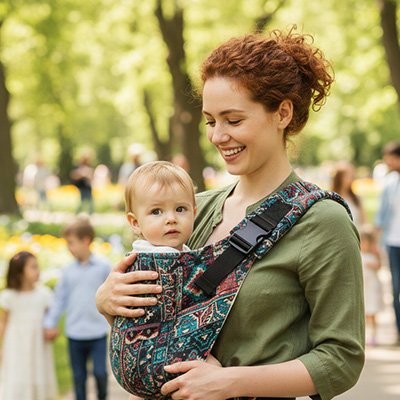 echarpe de portage bebe maman parc