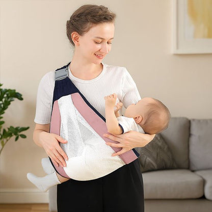 echarpe de portage bebe rose maman