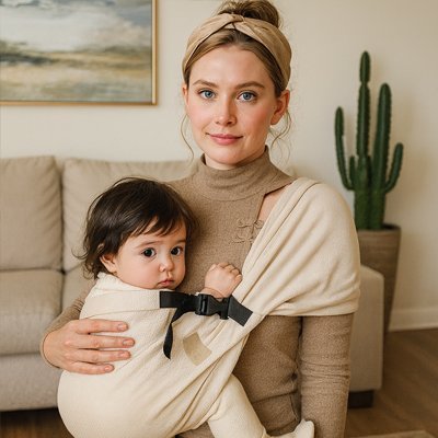 echarpe de portage ergonomique blanc parent bebe