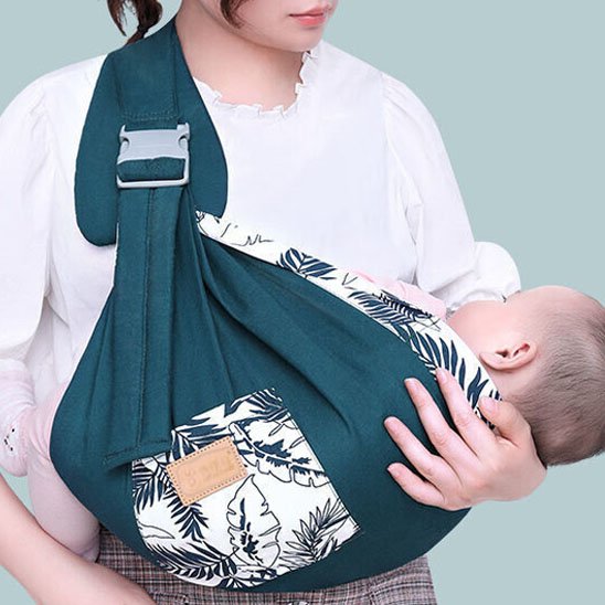 Echarpe de portage vert maman bebe