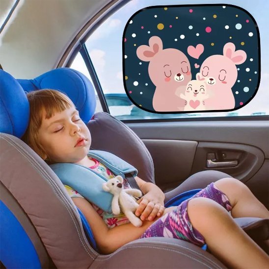 enfant endormie pare soleil voiture bebe protection voyage