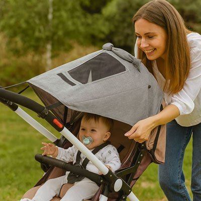 maman bebe parasol de protection grise pour poussette