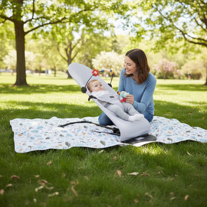 maman enfant balancelle bebe gris serenite