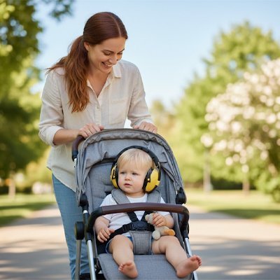 maman enfant casque anti bruit bebe protection poussette