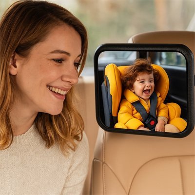 maman joue miroir voiture bebe panoview