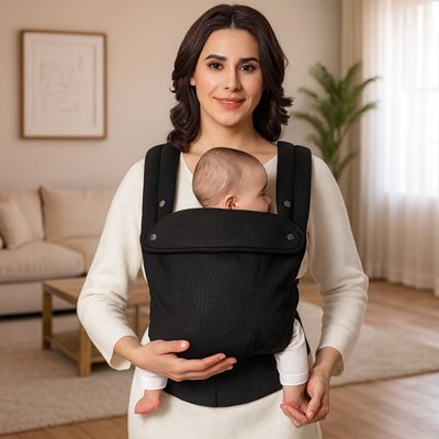 maman nourrissant porte bebe physiologique ergonomique noir