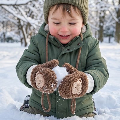 moufle bebe marron