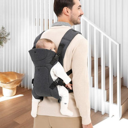 papa nourrissant porte bebe ergonomique gris dorsocalin