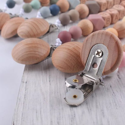 pince clip attache tetine en bois