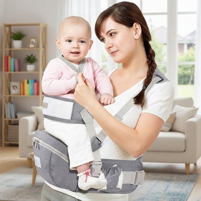 porte bebe ergonomique confort premium gris