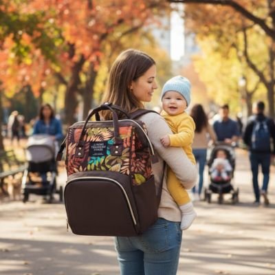 TechnoTec Lot 5 Sacs à Langer Multifonctions Bébé – Noir, Grand + Petit + Accessoires, Imperméable