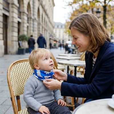 Tour de cou enfant bleu