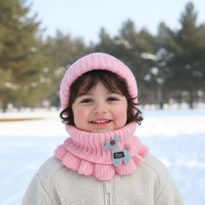 tour de cou enfant rose