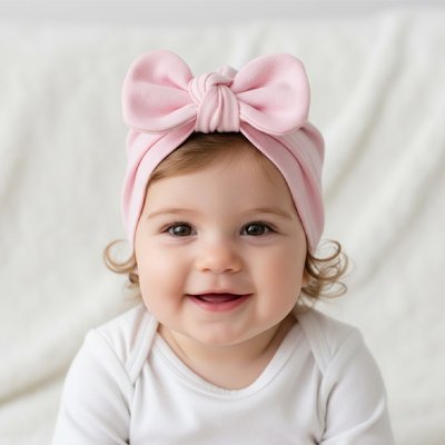 Turban bebe fille rose
