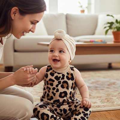 turban bebe fille beige maman