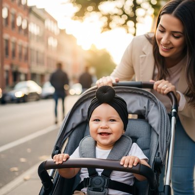 turban bebe fille maman poussette