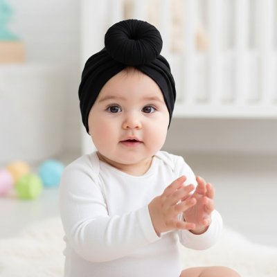 turban bebe fille noir